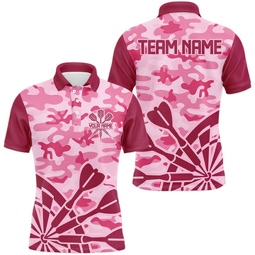 Personalized Pink Darts Shirt Custom Dart Men's Polo Shirt