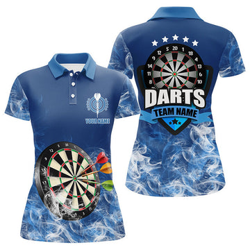 Custom Personalized Dartboard Smoke Design Polo with Team Women's Polo Shirts S-5XL