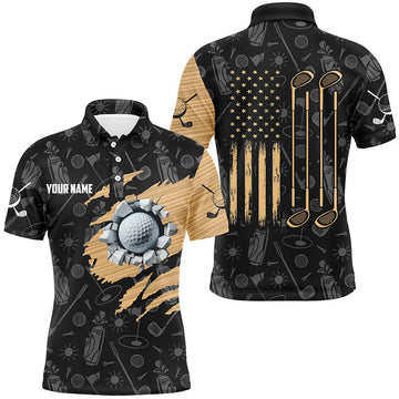 Custom Retro American Flag Golf Polo Men's Polo Shirt S-5XL