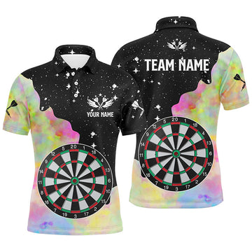 Personalized Colorful Grunge Darts Board Polo Shirt Men's S-5XL