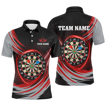 Personalized Black Red Lightning Dart Board Polo Shirt Men's Polo Shirt S-5XL