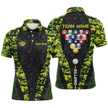 Personalized Camo Billiard Balls 8 Ball Polo Shirt Men's Polo Shirt S-5XL