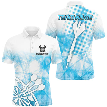 Personalized Blue Abstract Darts Shirt S-5XL Men's Polo Shirt