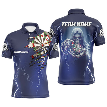 Personalized Skeleton Darts Thunder Lightning 3D Printed Men's Polo Shirt S-5XL