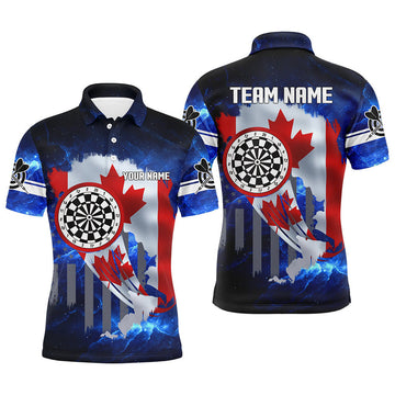 Canada Flag Darts Board Blue Galaxy Mens Polo Shirt S-5XL