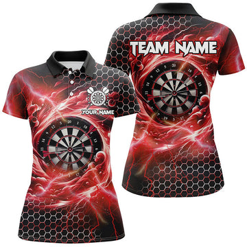 Custom Dartboard Storm Thunder Red Darts for Team League Women's Polo Shirts S-5XL