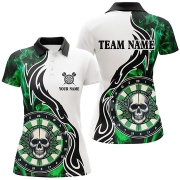 Custom Skull Darts Team Shirt with Smoke and Board Design Women's Polo Shirts S-5XL