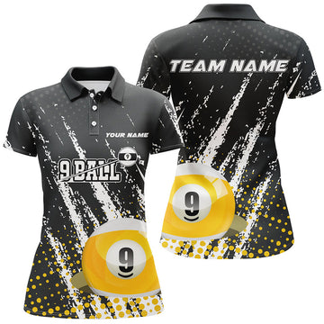 Custom Grunge 9 Ball Pool Sport Billiard Women Polo Shirts S-5XL