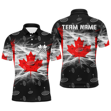 Custom Canadian Flag Dart Team Jerseys Men's Polo Shirt S-5XL