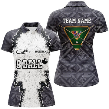 Custom Name Funny 8 Ball Pool Team Personalized Armor Women's Polo Shirts S-5XL