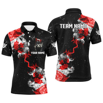 Custom Billiard 8 Ball Canada Flag Smoke Personalized Men's Polo Shirt S-5XL