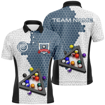 Personalized Billiards Balls Custom Team Name Men's Polo Shirt Size S-5XL