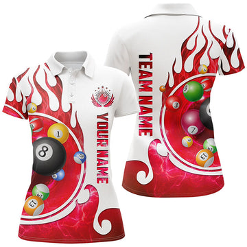 Custom Personalized Billiard Fire Team Name Billiard Shirt Women's Polo Shirts S-5XL