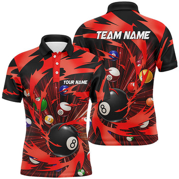 Personalized Multicolor Billiard Balls 3D Printed Billiard Team Men's Polo Shirt