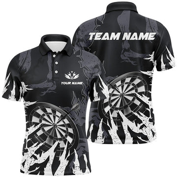 Personalized Darts Board White Grunge Style Mens Polo Shirt S-5XL