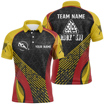 Red Yellow Black Billiard Full Print Polo Shirt Size S-5XL Men's Polo Shirt