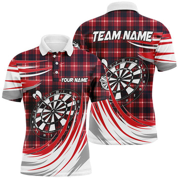 Personalized Darts Board Plaid Pattern Custom Darts Team Men's Polo Shirt S-5XL