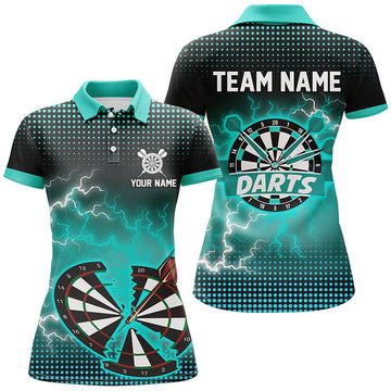 Custom Funny Crack Dartboard Thunder Lightning 3D Printed Women's Polo Shirts S-5XL
