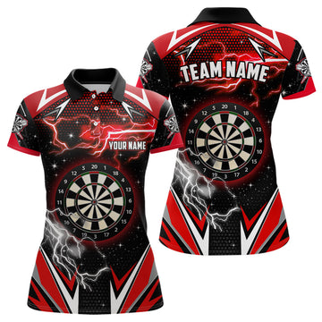 Custom Red Dart for Team League Women's Polo Shirts S-5XL
