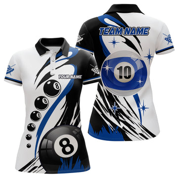 Custom Billiard 8 Ball 10 Ball Team Name Shirt Women's Polo Shirts S-5XL
