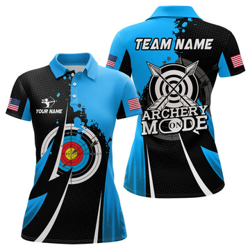 Custom Name Blue Archery Mode Team Uniform Polo Women's Polo Shirts S-5XL