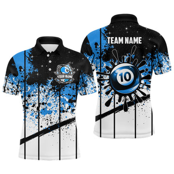 Personalized Billiard 10 Ball Grunge Style Polo Shirt Men's Polo Shirt S-5XL