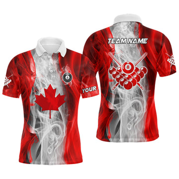 Personalized Billiard Smoke Canadian Flag Polo for Men Men's Polo Shirt