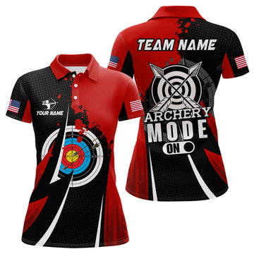 Custom Archery Mode On Red Team Jerseys Personalized Women's Polo Shirts S-5XL