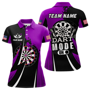 Custom Purple Dart Mode On Darts Dart Team Shirts Women's Polo Shirts S-5XL