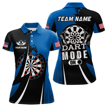 Custom Personalized Thunder Lightning Blue Dart For Women's Polo Shirts S-5XL