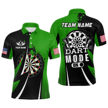 Personalized Green Dart Mode On Custom Name Team Shirt Men's Polo Shirt S-5XL