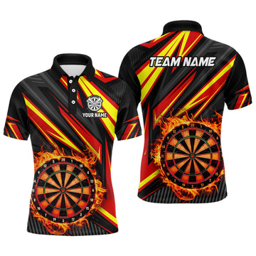 Darts Board Fire Flame Custom Men's Polo Shirt Size S-5XL
