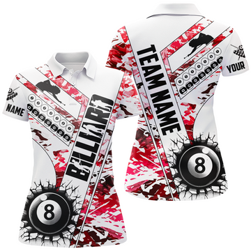 Custom Cracky Billiard 8 Ball Pool Camo Women's Polo Shirts S-5XL