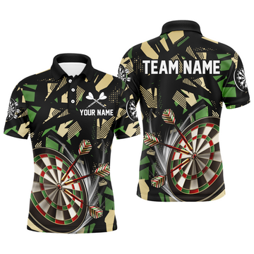 Customized 3D Darts Board Jungle Camo Darts Polo Shirt S-5XL Men's Polo Shirt