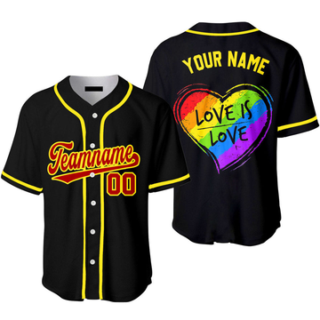 Custom LGBT Rainbow Heart Pride Baseball Jersey e Baseball Jersey S-5XL