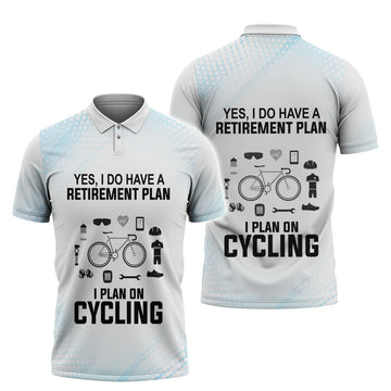 I Plan On Cycling Retirement Plan Men's Polo Shirt S-5XL