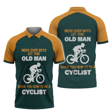 Old Man With A Bike Cycling Outfit Men's Polo Shirt S-5XL
