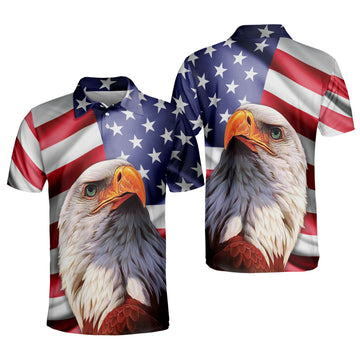 Patriotic American Eagle Print Polo for Independence Day Men's Polo Shirt S-5XL