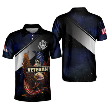 God Bless Veteran Day American Eagle Independence Day Men's Polo Shirt S-5XL