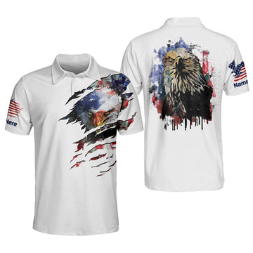 Custom All Over Print Eagle American Independence Outfit Men's Polo Shirt S-5XL