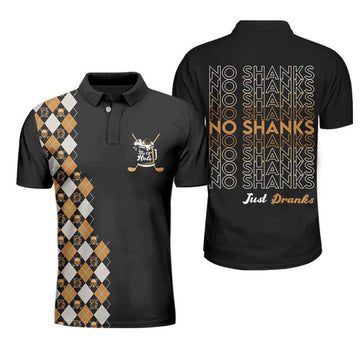 No Shanks Just Dranks Argyle Beer Golf Men's Polo Shirt S-5XL