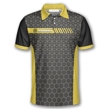 Custom Over Print Archery Honeycomb Pattern Emblem Shirt Men's Polo Shirt S-5XL
