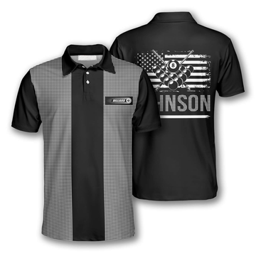 Custom 3D All Over Print Billiard Gingham Shirt for Men Men's Polo Shirt S-5XL