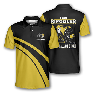 Custom Billiard I'm Bipooler Funny 8 and 9 Ball Shirt Men's Polo Shirt S-5XL