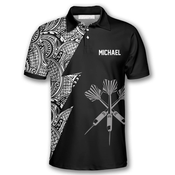 Custom Dart Arrows Tribal Gift for Birthday Dart Player Men's Polo Shirt S-5XL
