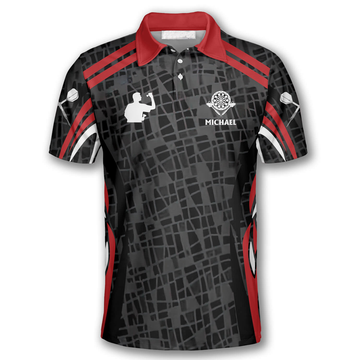 Personalized Darts Lover Shirt for Men Through Dart Heart Men's Polo Shirt S-5XL