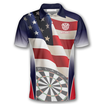 Custom All Over Print Darts Patriotic Flag Version 3 Men's Polo Shirt S-5XL