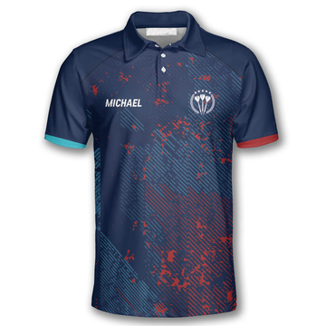 Custom Darts Red Blue Pattern Shirt Idea Team Uniform Men's Polo Shirt S-5XL