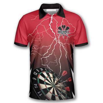 Custom Red Darts Shirt for Perfection 9 Dart Checkout Men's Polo Shirt S-5XL