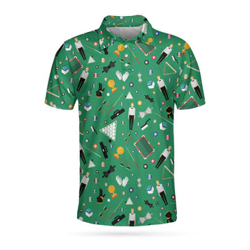 Seamless Texture Pattern Billiards Gift For Billiards Lovers Men's Polo Shirt